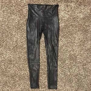 SPANX Faux Leather Leggings Black Large